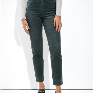 Green corduroy mom pants